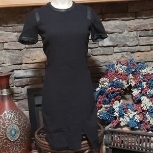 SALE⚡️HELMUT LANG LAMB LEATHER TRIM FITTED DRESS SZ 0
